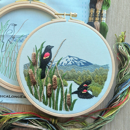 Red-Winged Blackbirds - Embroidery Kit