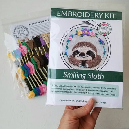 Smiling Sloth - Embroidery Kit