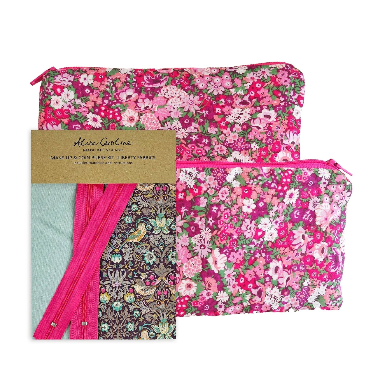 Liberty Tana Lawn Mixed Colours Make-Up & Coin Purse Kit
