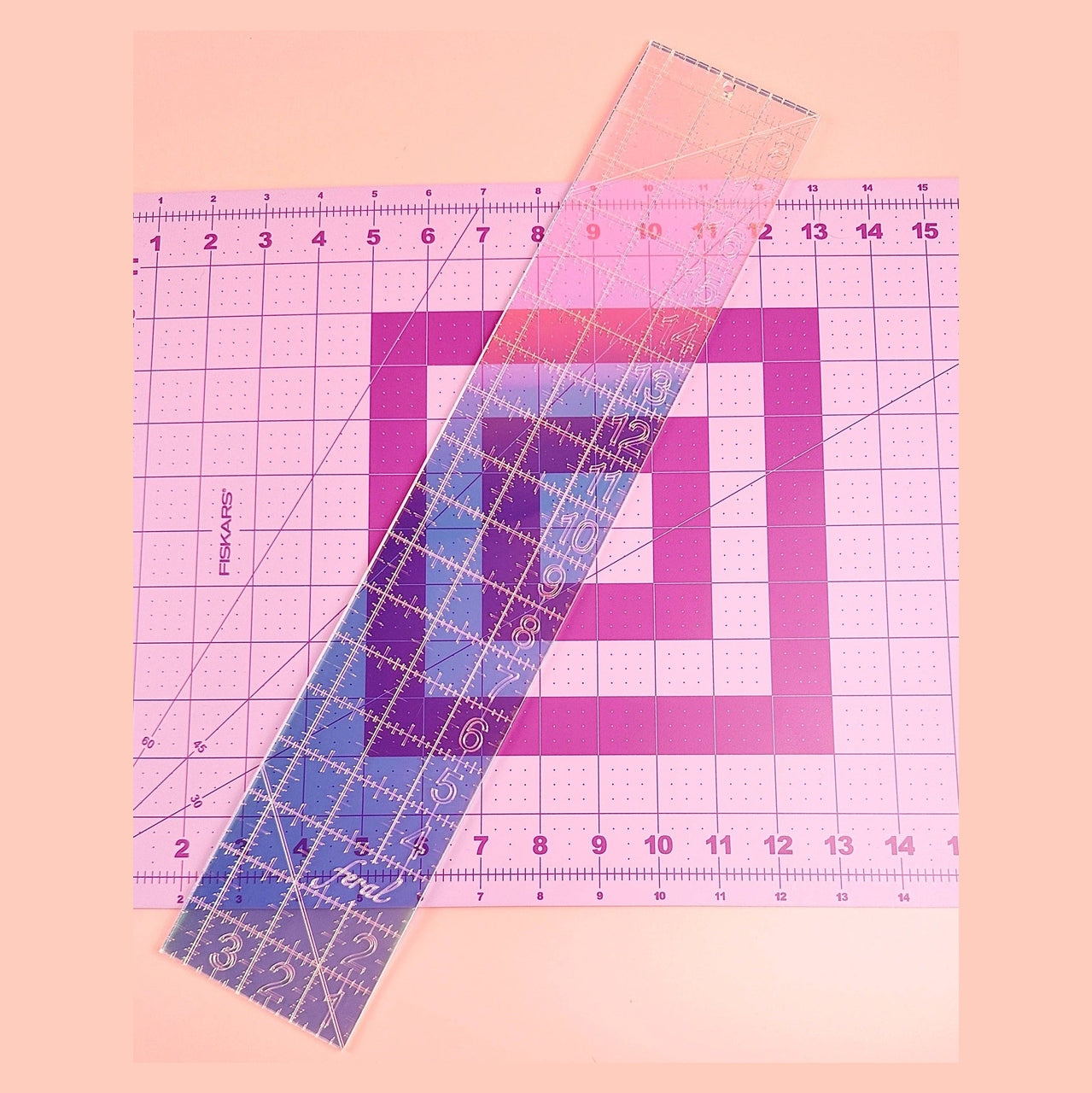 Iridescent Quilting Ruler – 3.5" × 18" (Fat Quater Ruler)