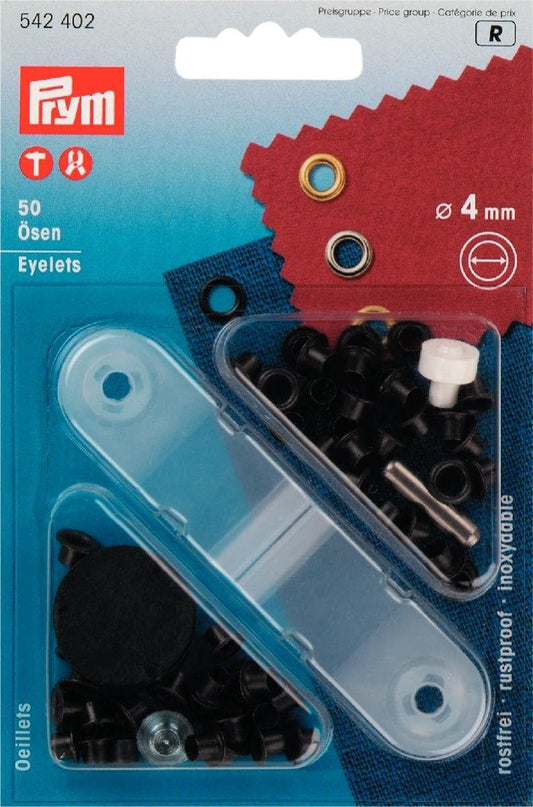 Prym - Eyelets with Washers 4mm - Black Oxidized (50 count)