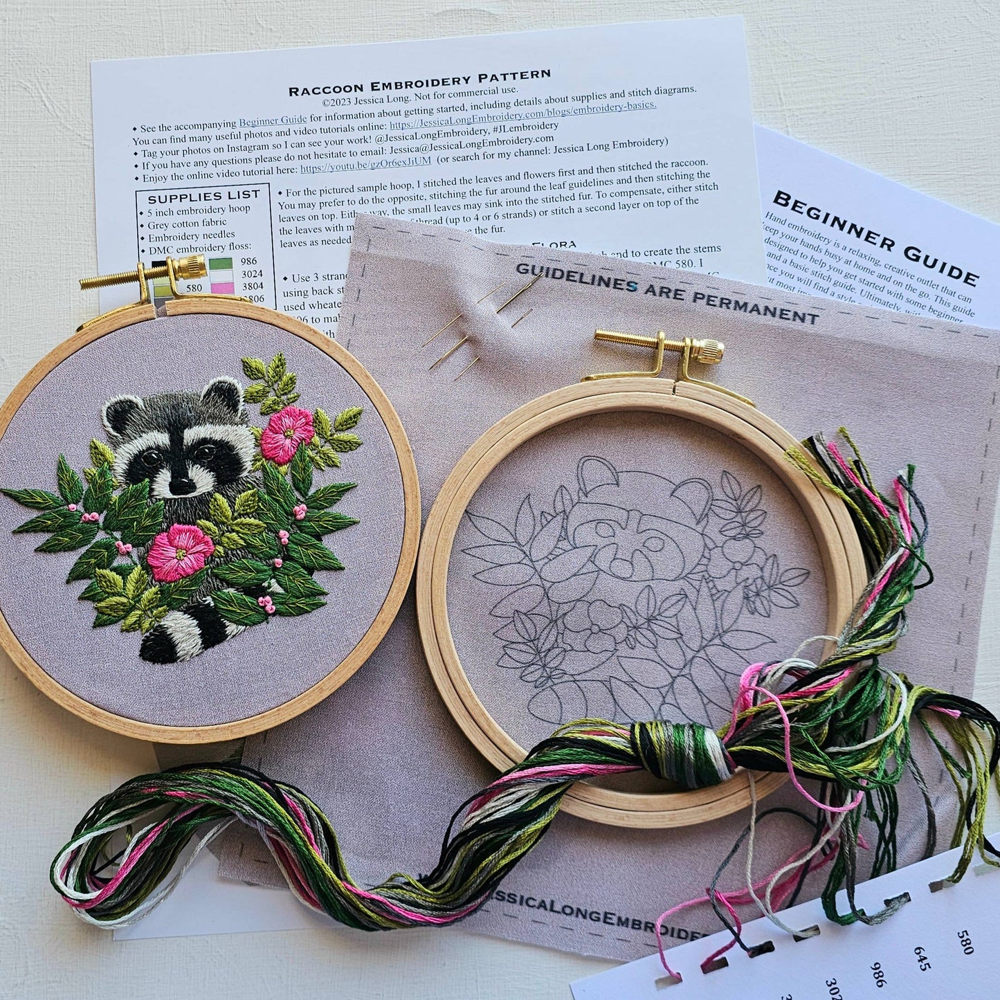Raccoon - Hand Embroidery Kit