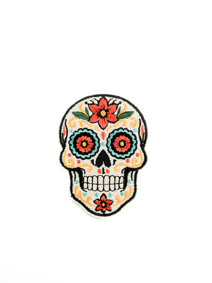 Sugar Skull - Embroidered Iron-On Patch