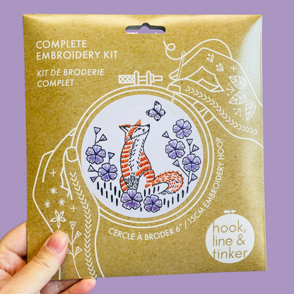 Fox in Phlox - Complete Embroidery Kit