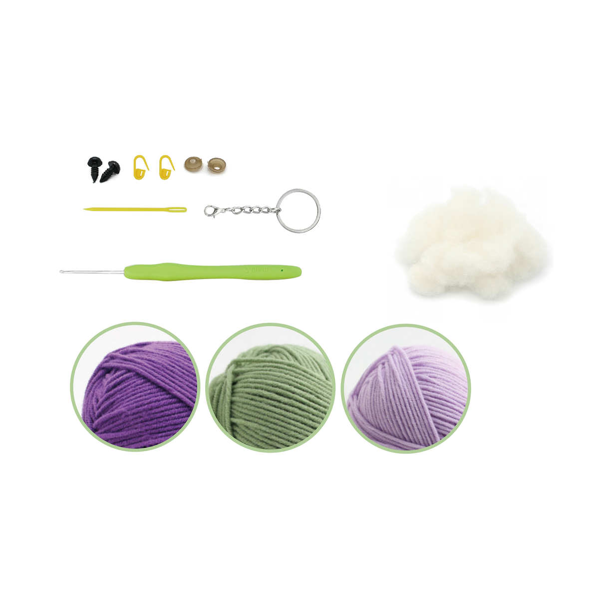 Eggplant - DIY Crochet Keyring Kit