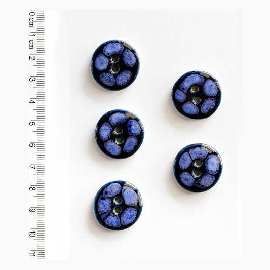 Blue Buttons with Bluish-White Dot Pattern
