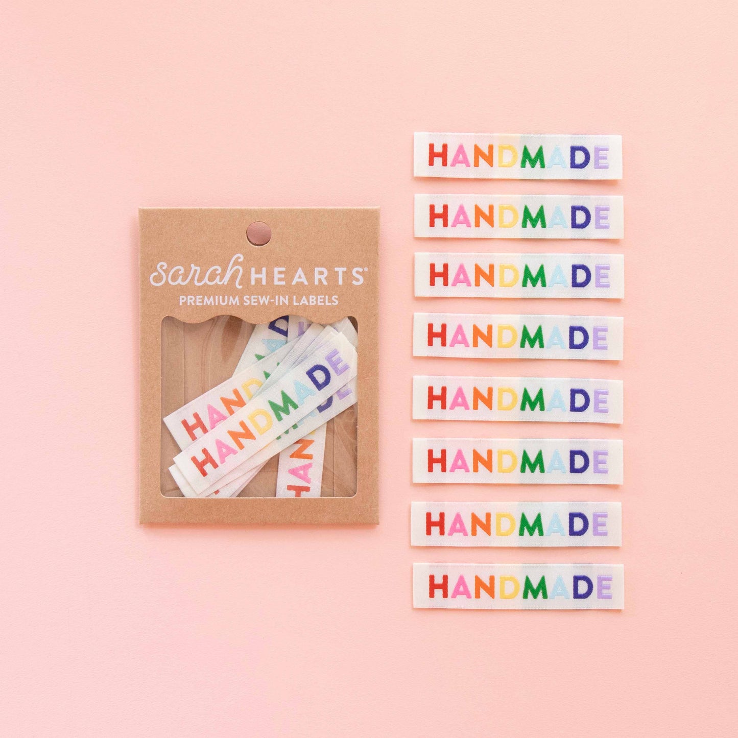 Handmade Woven Sewing Labels - Rainbow Colors