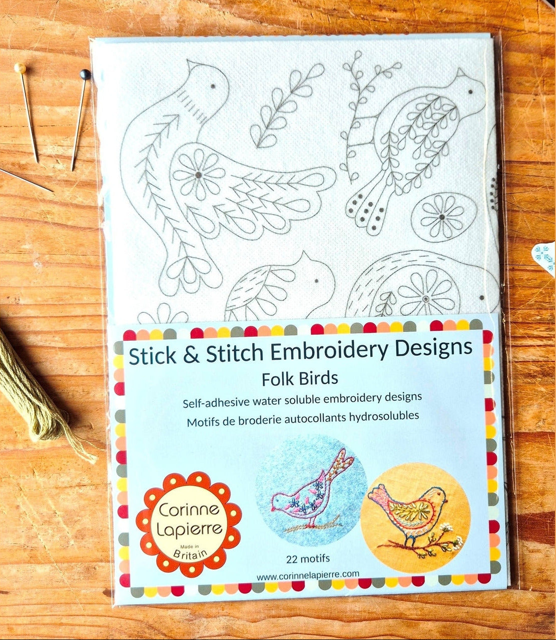 Stick and Stitch Embroidery by Corinne Lapierre (Folk Birds or Folk Flowers)