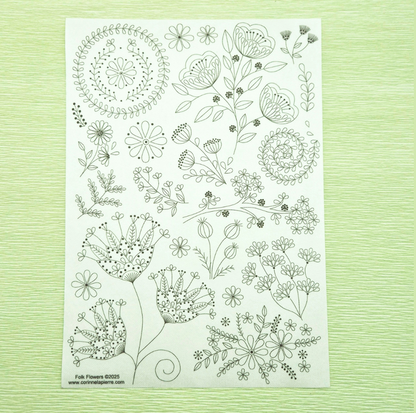 Stick and Stitch Embroidery by Corinne Lapierre (Folk Birds or Folk Flowers)