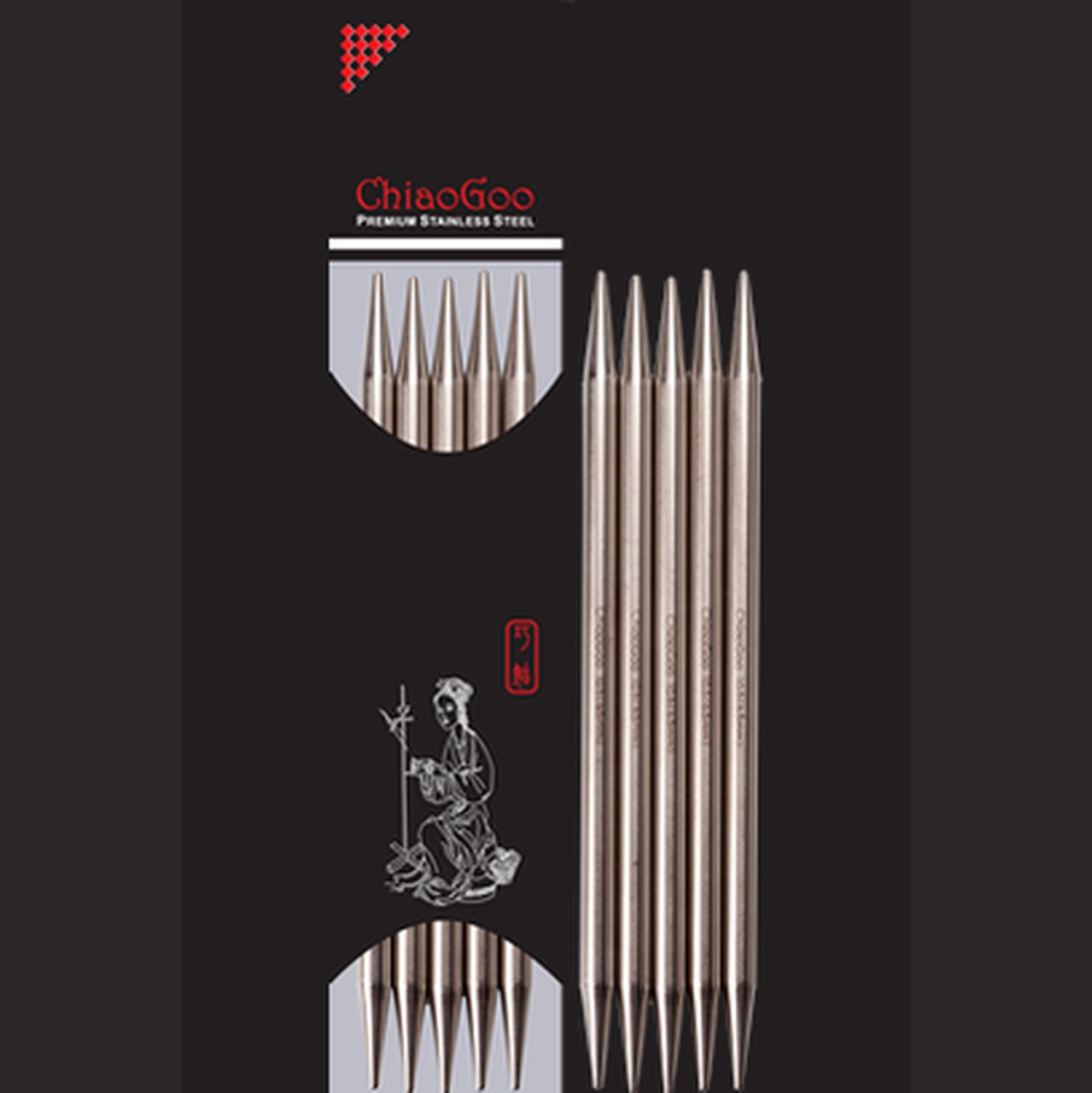 ChiaoGoo Stainless Steel Double Pointed Needles – 6" / 15cm