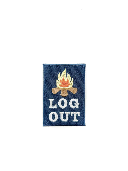 Log Out - Embroidered Iron-On Patch