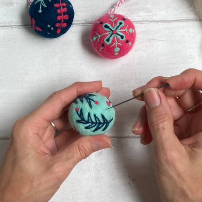 Christmas Baubles - Needle Felting Kit