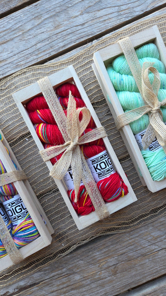 Koigu Wool Designs - Holiday Sock Crates Sock Yarn