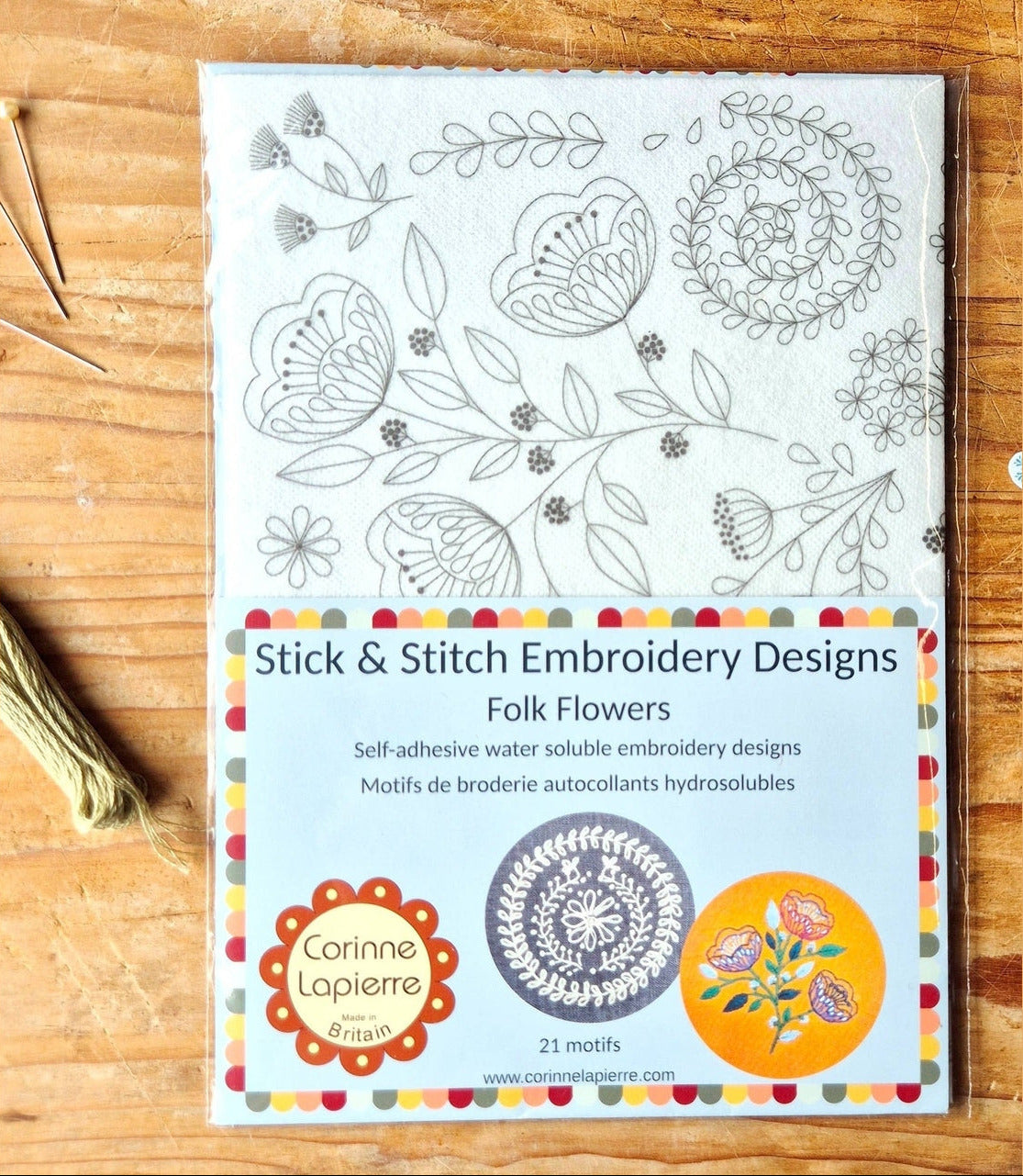 Stick and Stitch Embroidery by Corinne Lapierre (Folk Birds or Folk Flowers)