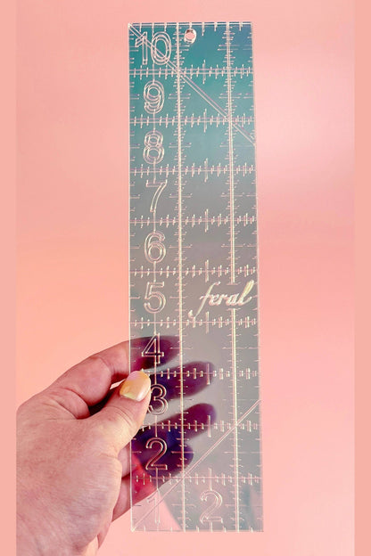 2.5 by 10 in quilting ruler