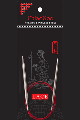 ChiaoGoo RED Lace™ Stainless Steel Fixed Circular Needles – 16" / 40cm