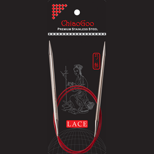 ChiaoGoo RED Lace™ Stainless Steel Fixed Circular Needles – 100cm/ 40"