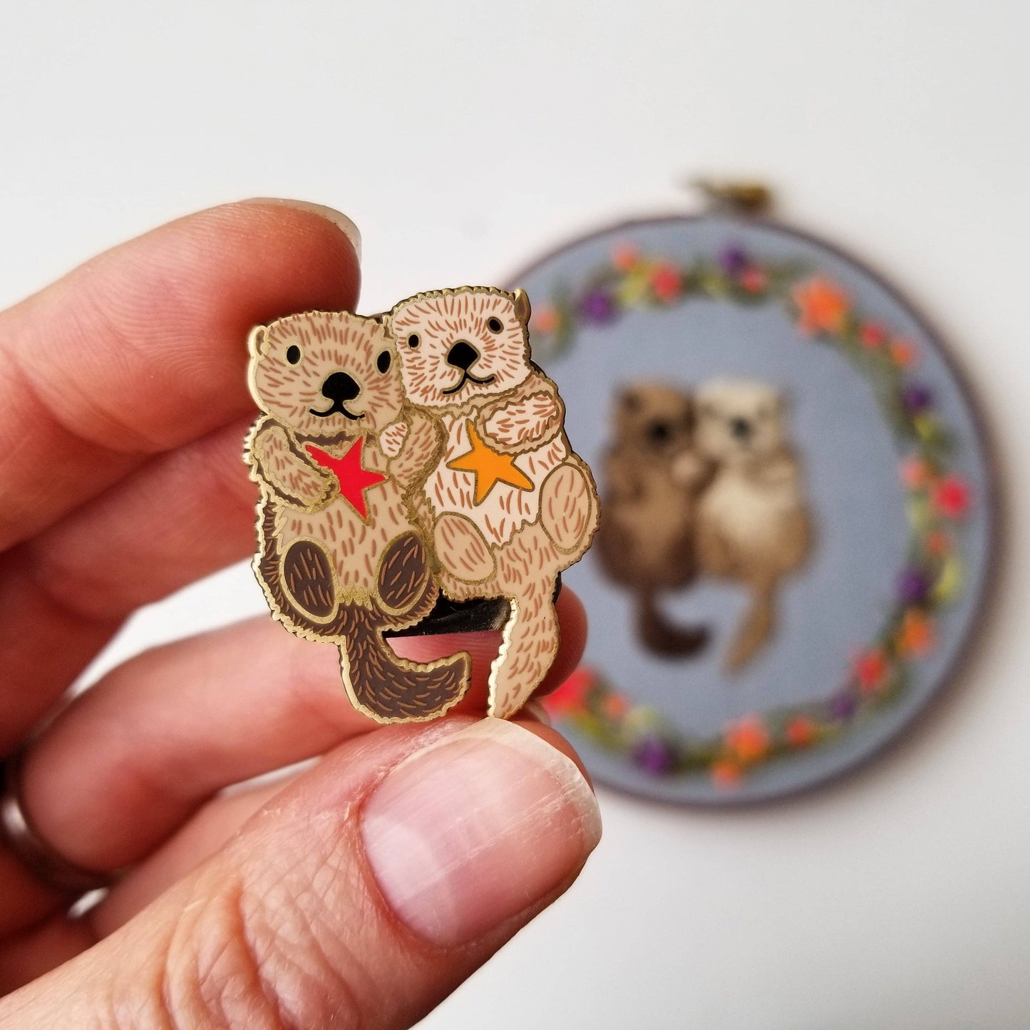 Sea Otters - Enamel Needle Minder