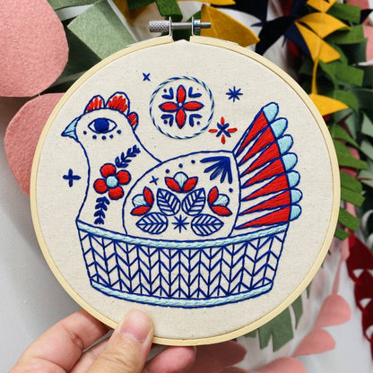French Hen - Complete Embroidery Kit