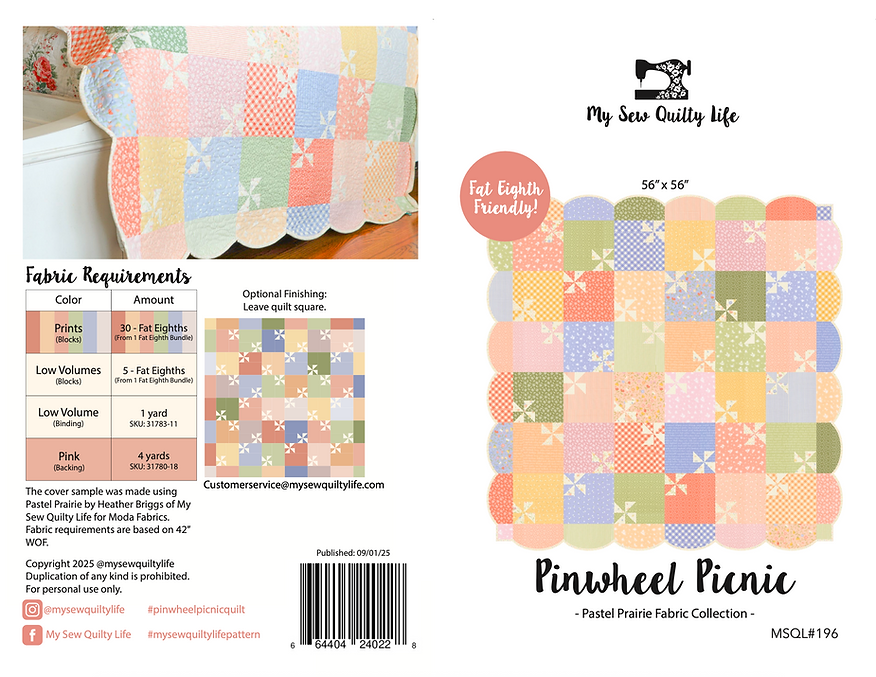 Pinwheel Picnic Quilt Pattern by My Sew Quilty Life (Printed)