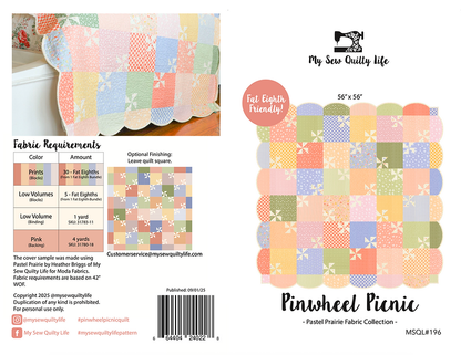 Pinwheel Picnic Quilt Pattern by My Sew Quilty Life (Printed)