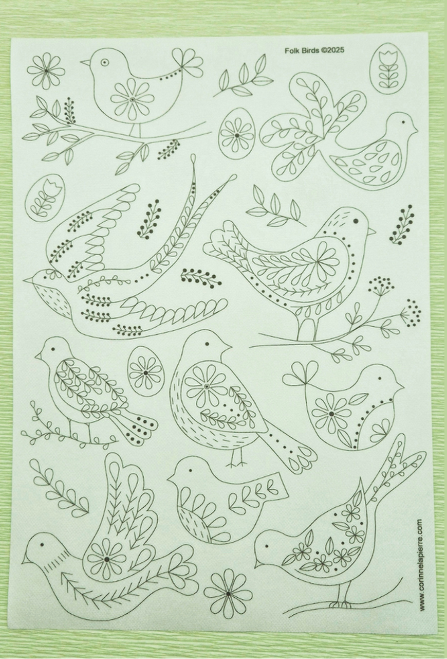 Stick and Stitch Embroidery by Corinne Lapierre (Folk Birds or Folk Flowers)