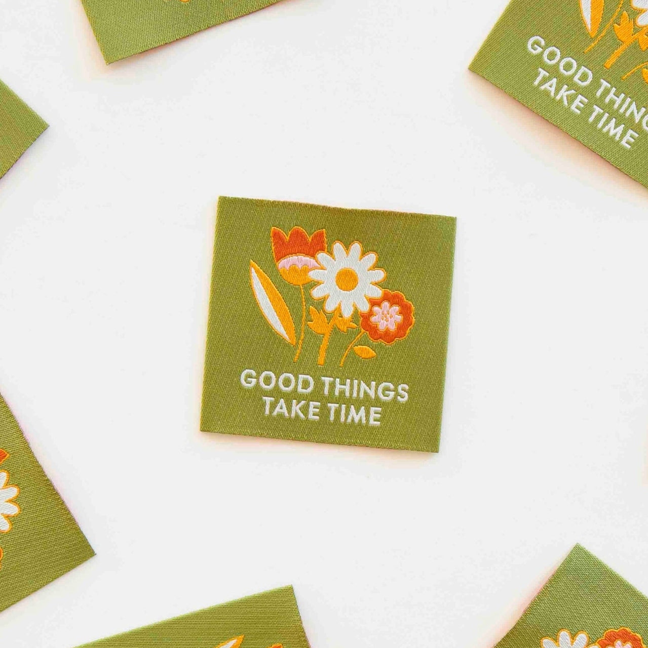 Good Things Take Time Woven Sewing Labels by Sarah Hearts
