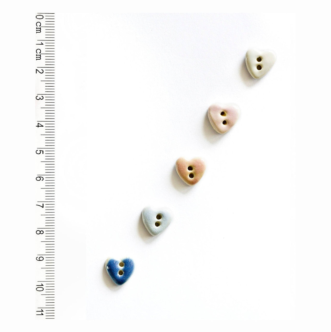 Pastel Heart Buttons (set of 5)