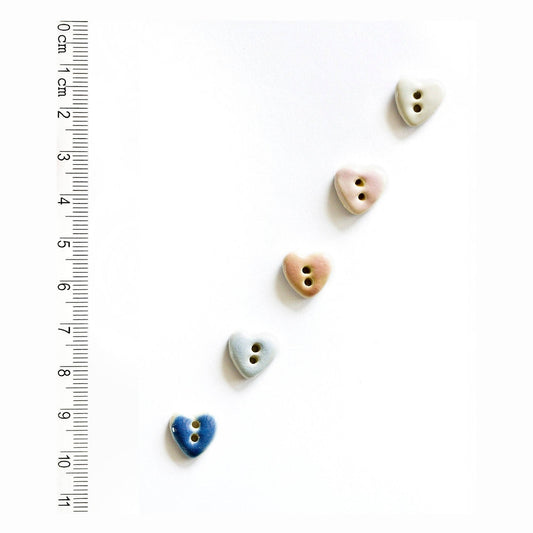 Pastel Heart Buttons (set of 5)