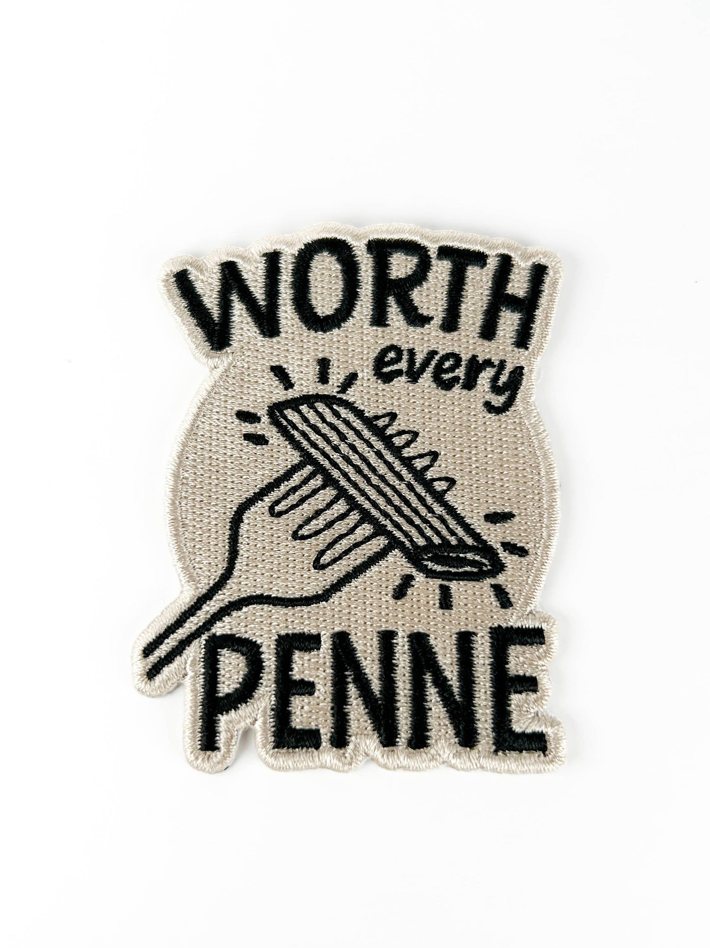 Worth Every Penne - Embroidered Patch Iron-On