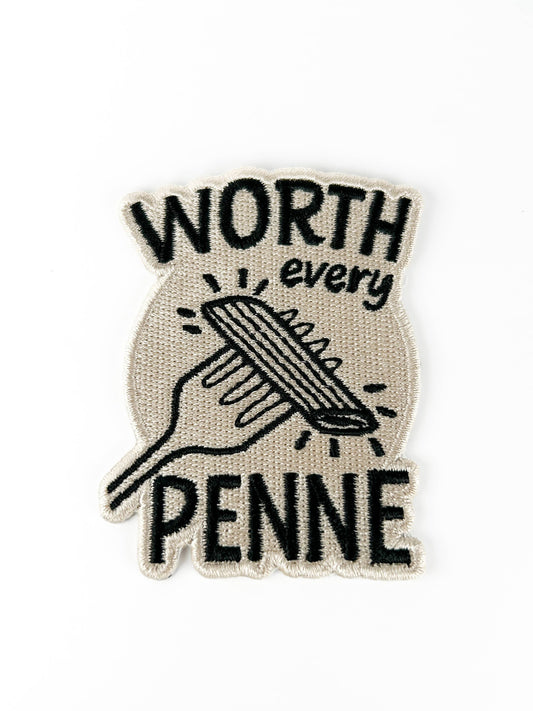 Worth Every Penne - Embroidered Patch Iron-On