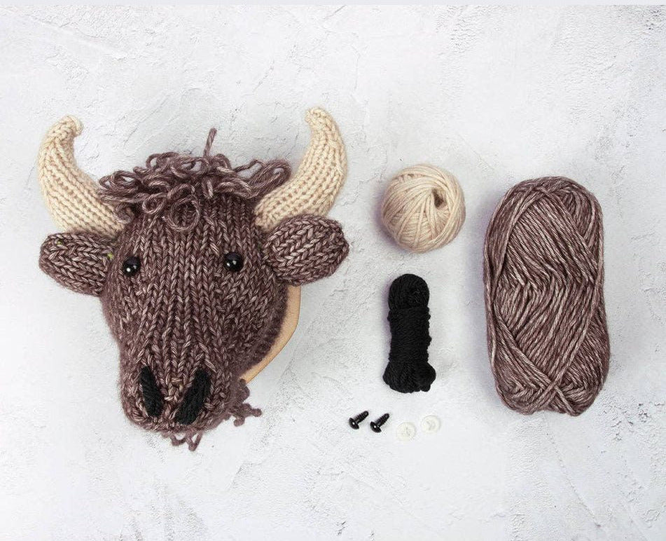 Mini Bison Head Knitting Kit by Sincerely Louise