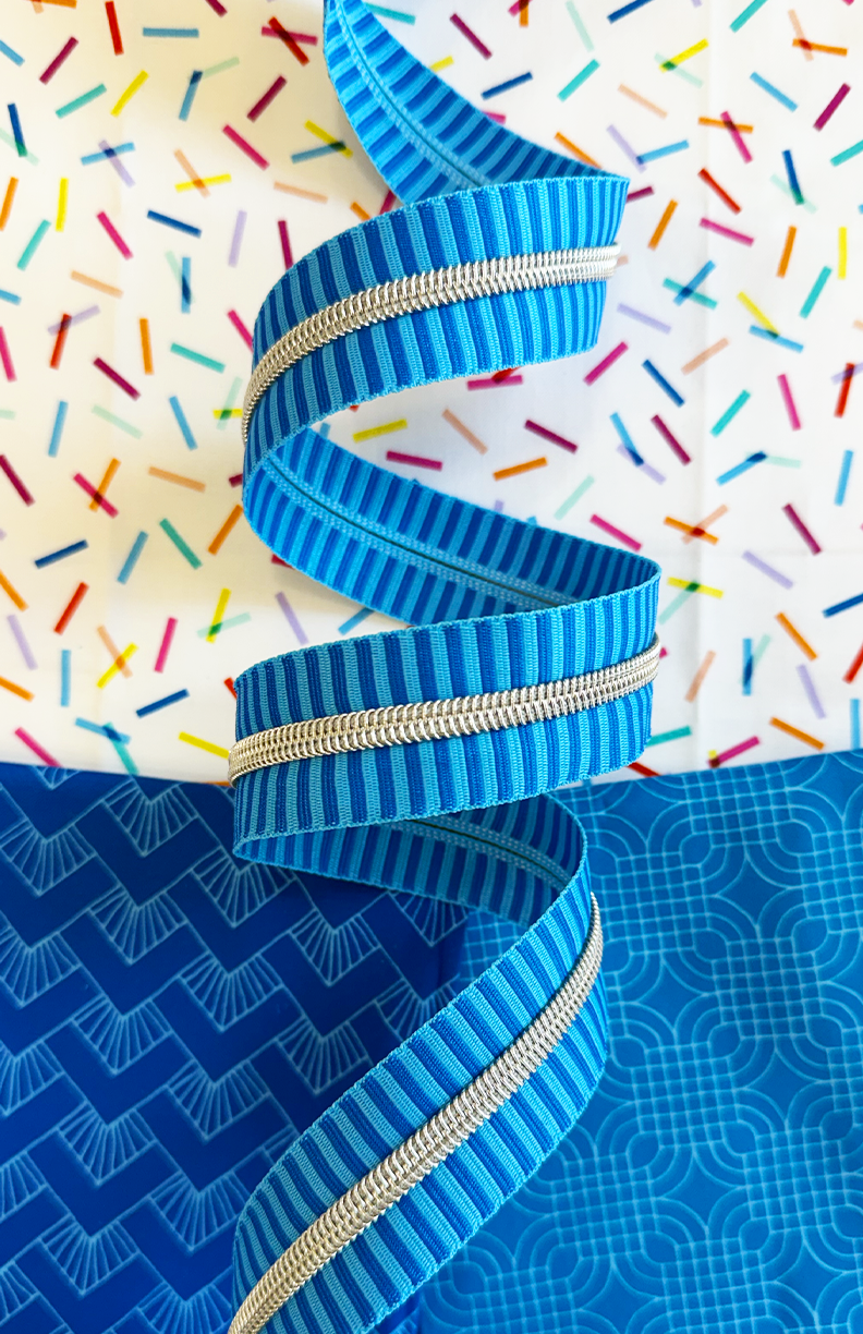 Wide Stripe Zipper Tape with Nickel - Various Colours