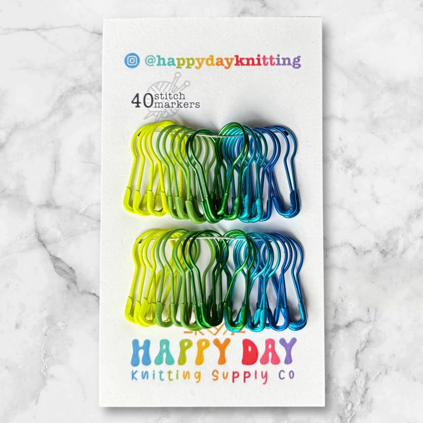 40 Locking Bulb Pin Stitch Markers - Happy Day Knitting