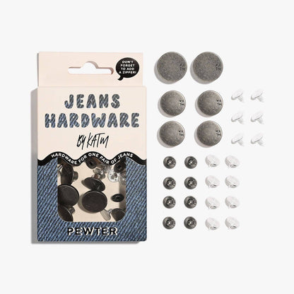 Jeans Hardware Kit | Aged Brass, Pewter & Matte Black