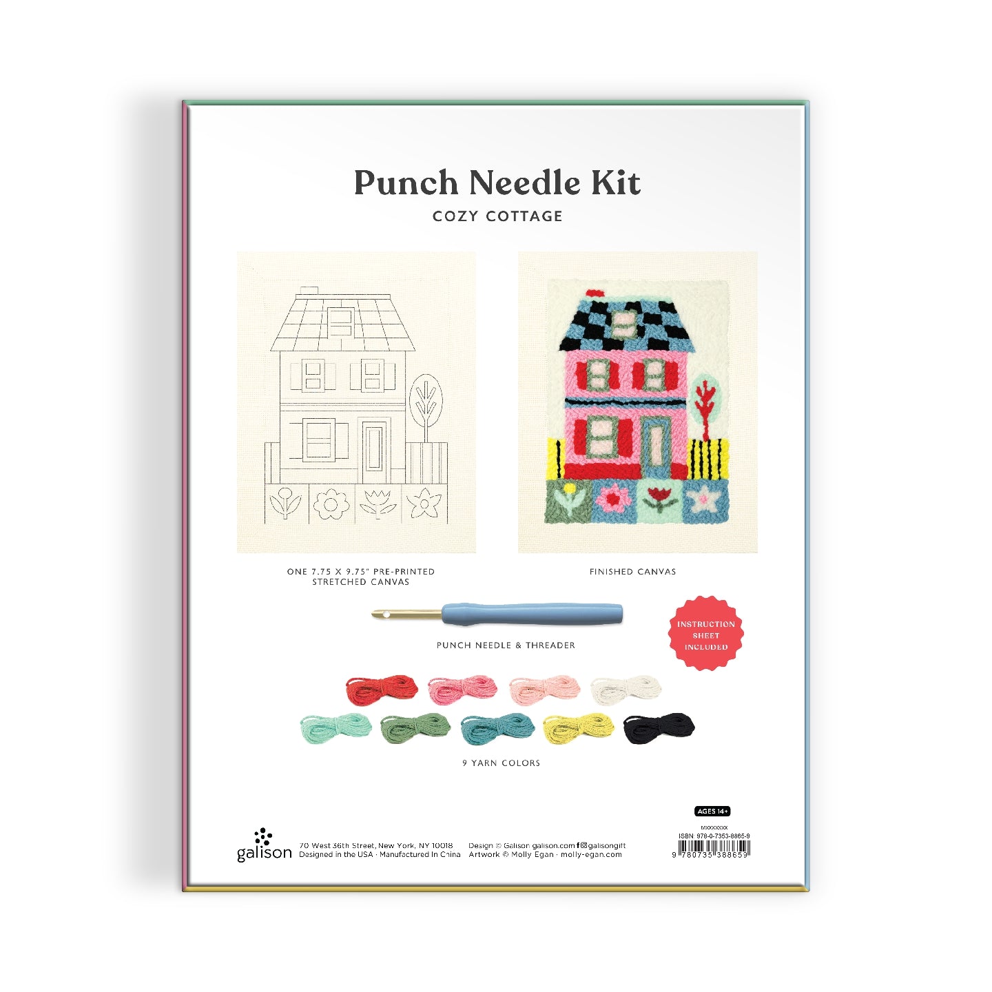 Cozy Cottage Punch Needle Kit by (artist) Molly Egan