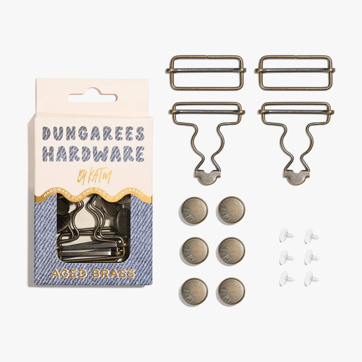 Dungarees Hardware Kit | Aged Brass, Sliver & Matte Black