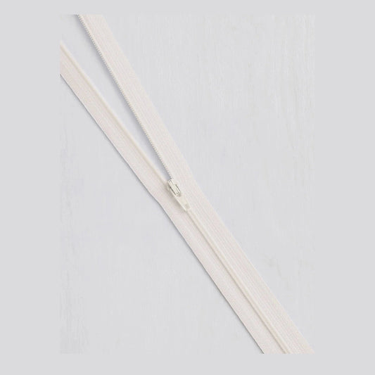 22" Recycled Nylon Zipper - White