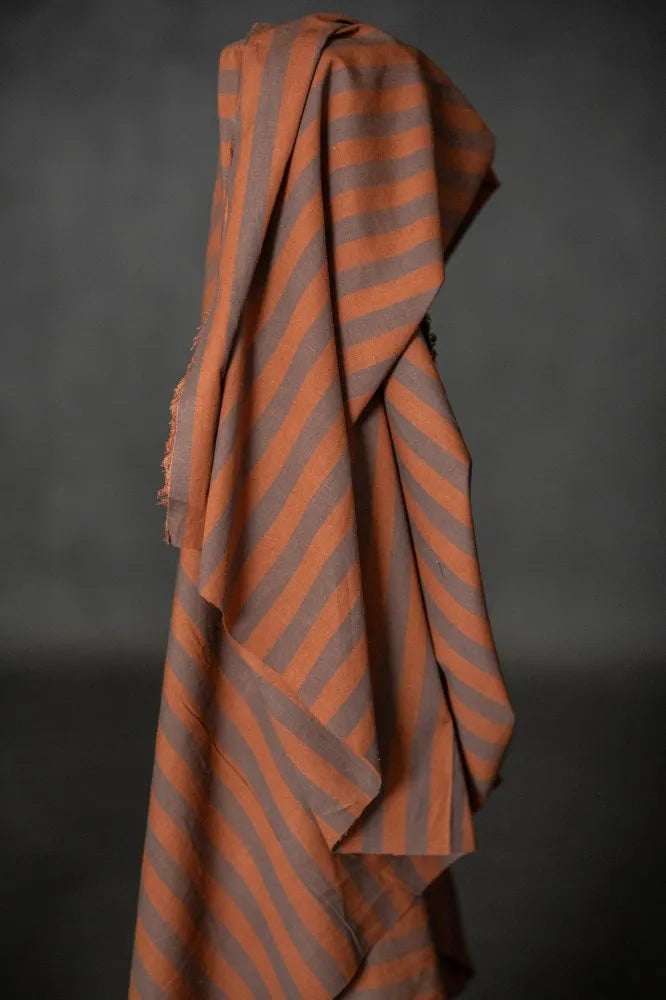Double Chocolate Organic Cotton - Linen Stripe - Merchant & Mills (Per ½ Meter)