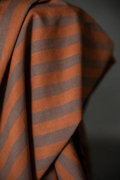 Double Chocolate Organic Cotton - Linen Stripe - Merchant & Mills (Per ½ Meter)