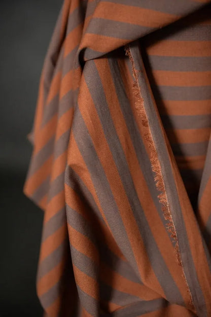 Double Chocolate Organic Cotton - Linen Stripe - Merchant & Mills (Per ½ Meter)