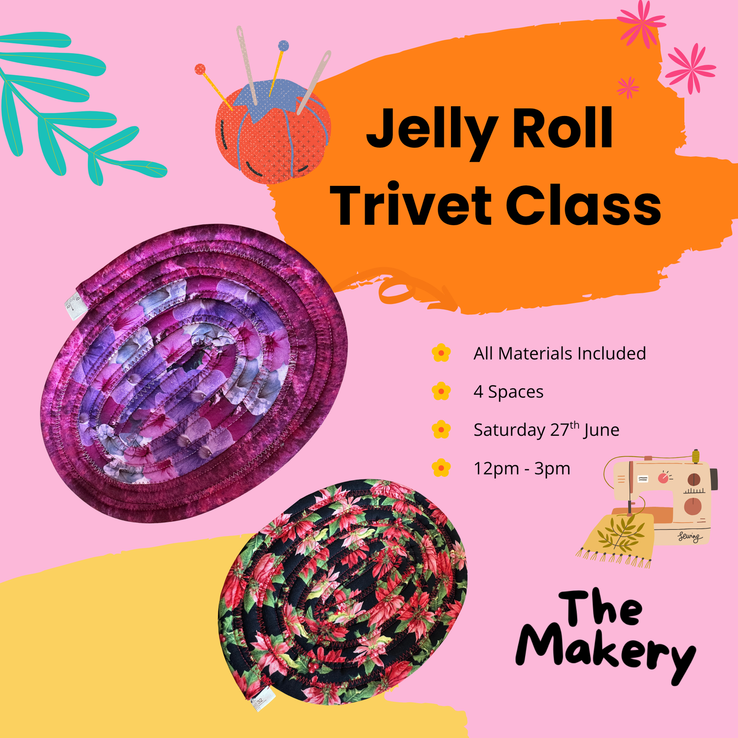 Confident Beginner 🧵🧵 - Jelly Roll Trivet - Saturday 27th June | 12pm-3pm