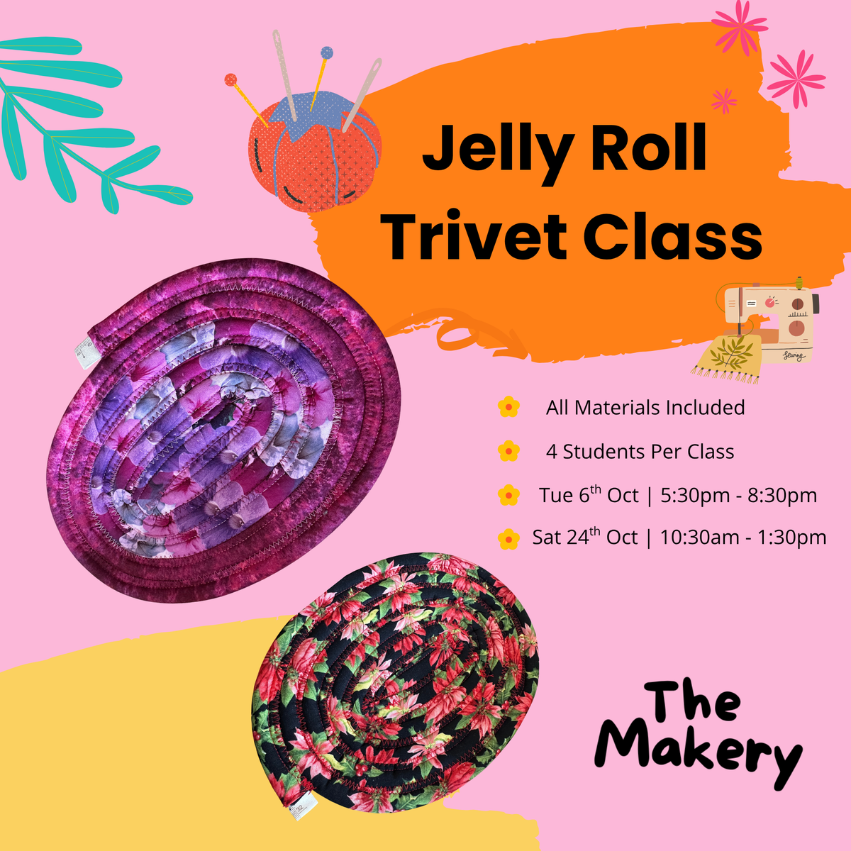 Confident Beginner 🧵🧵 - Jelly Roll Trivet | Tuesday 6th October or Saturday 24th October