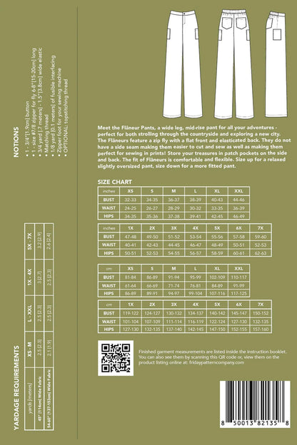 Flaneur Pants - Sizes XS-7X  - Paper Pattern