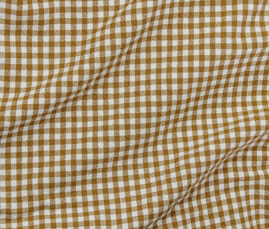 Organic Gingham - Dijon (Per ½ Meter)