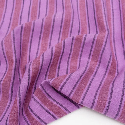 Eden Stripe - Hyacinth -  Linen/Cotton Stripe (Per ½ Meter)