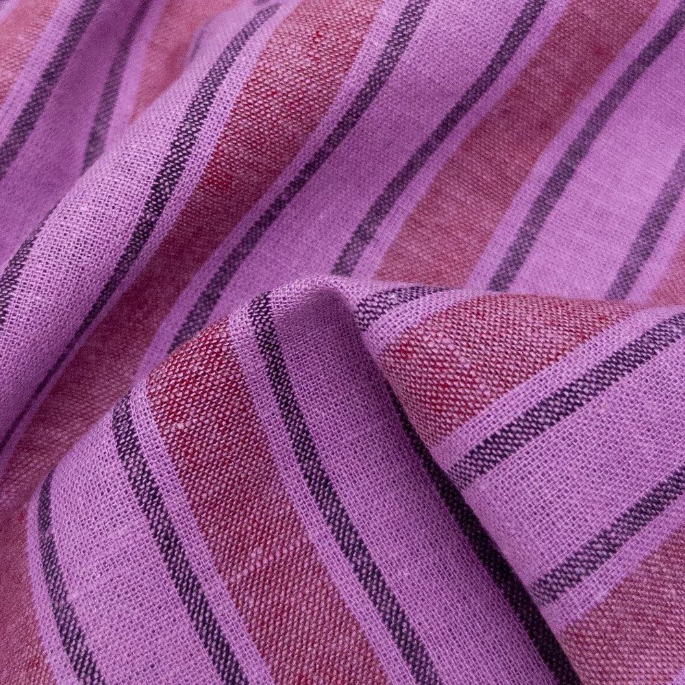Eden Stripe - Hyacinth -  Linen/Cotton Stripe (Per ½ Meter)