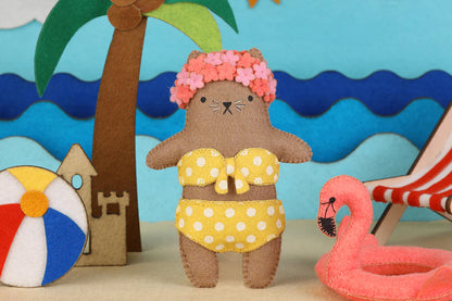Flamingo Cat (Level 3) - Felt Doll Kit