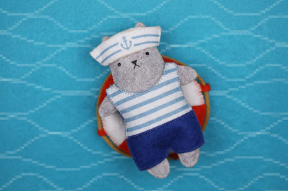 Sailor Cat (Level 3) - Felt Doll Kit