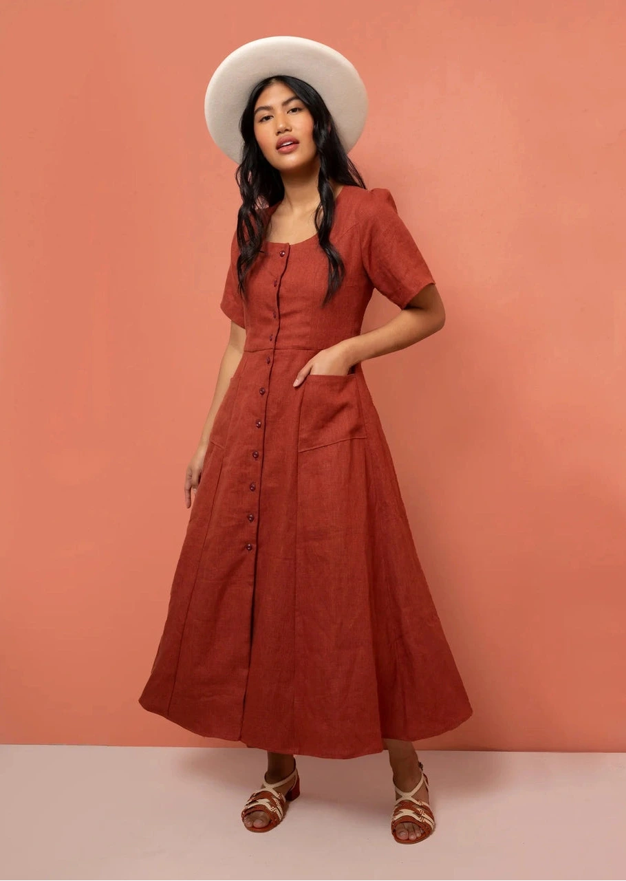 Friday Pattern Company - Hughes Dress - Sizes XS-7X - Paper Pattern